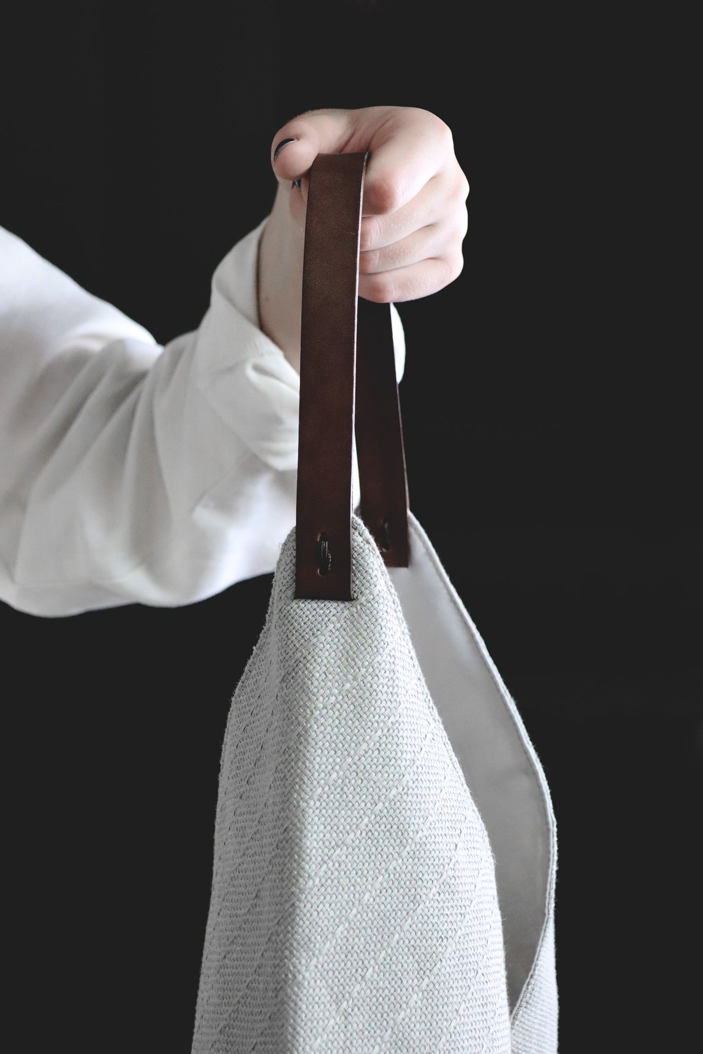 Hand Woven Origami Bag - White