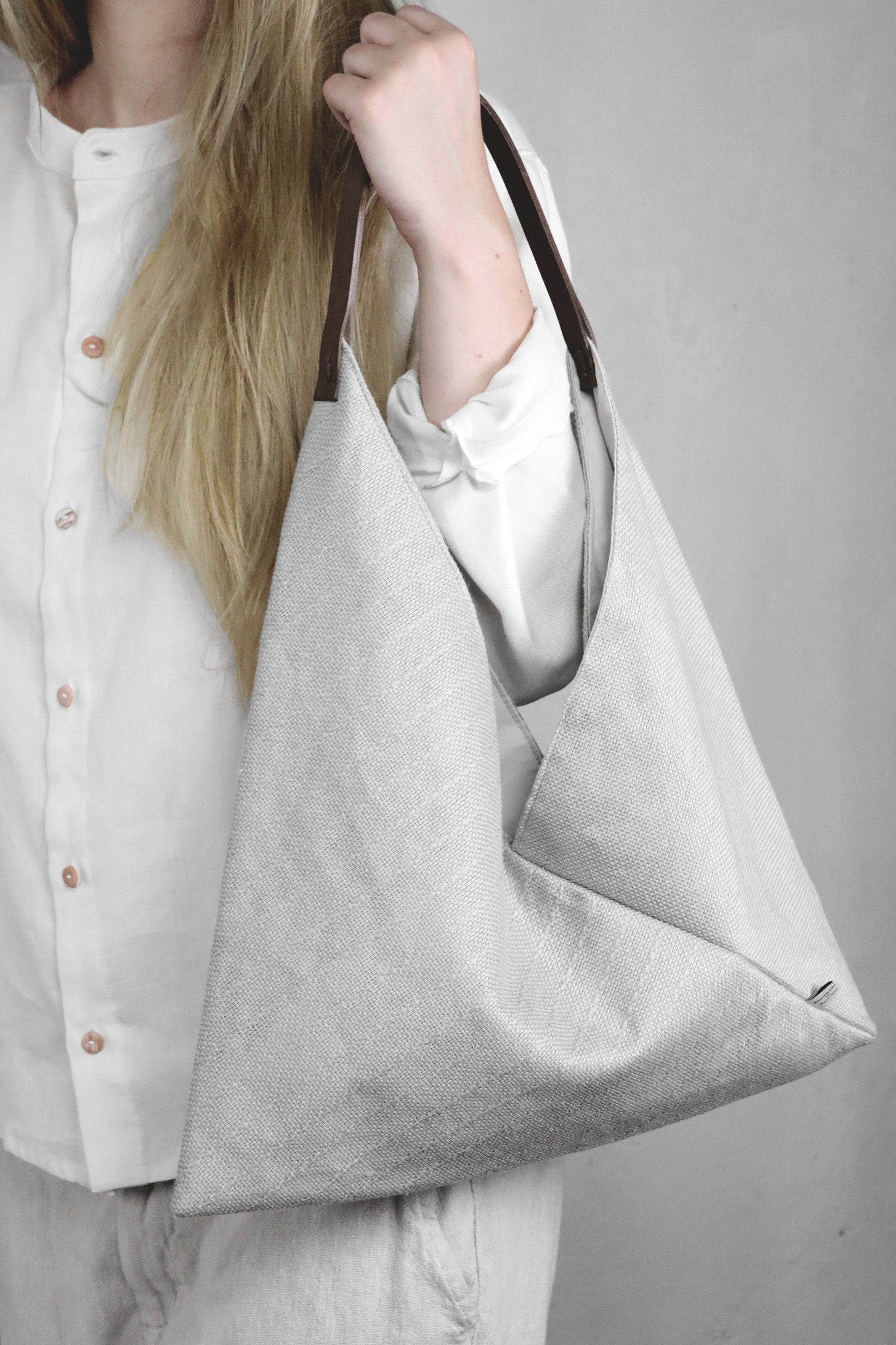 Hand Woven Origami Bag - White