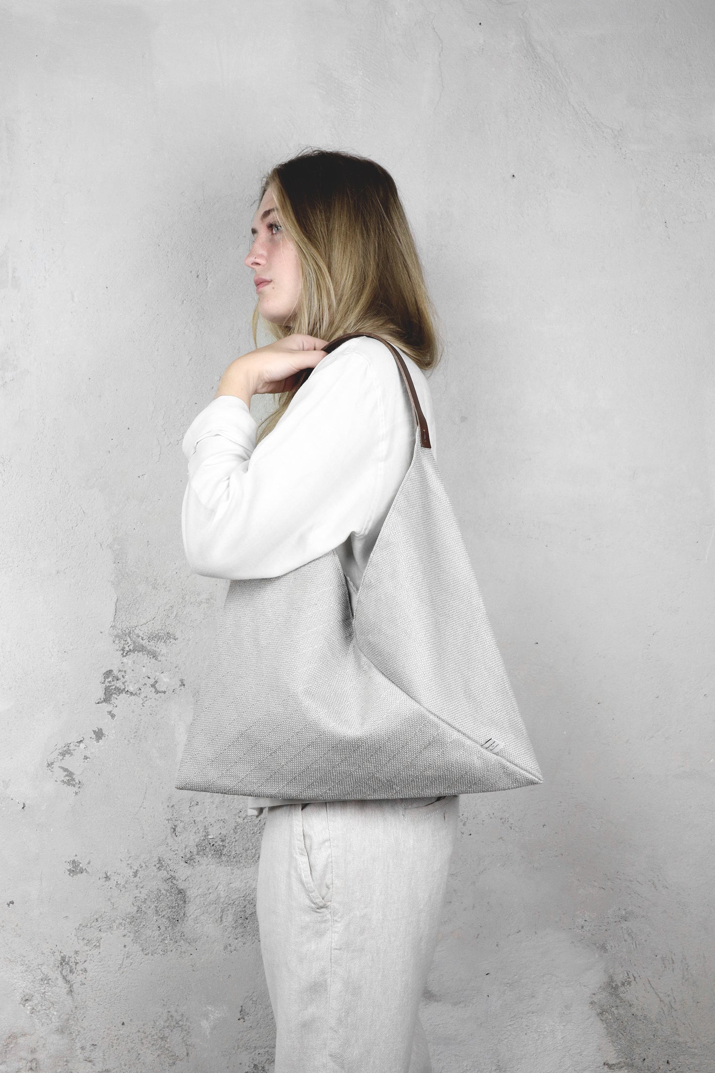Hand Woven Origami Bag - White